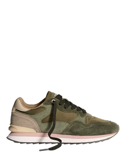 HOFF Los Angeles Suede Blend Lace Up Trainers, Green/Multi, Green/Multi