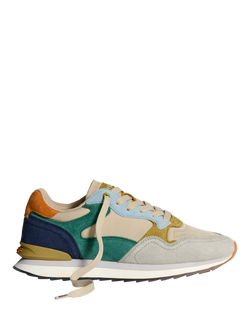HOFF Singapore Suede Blend Lace Up Trainers, Beige/Multi, Beige/Multi