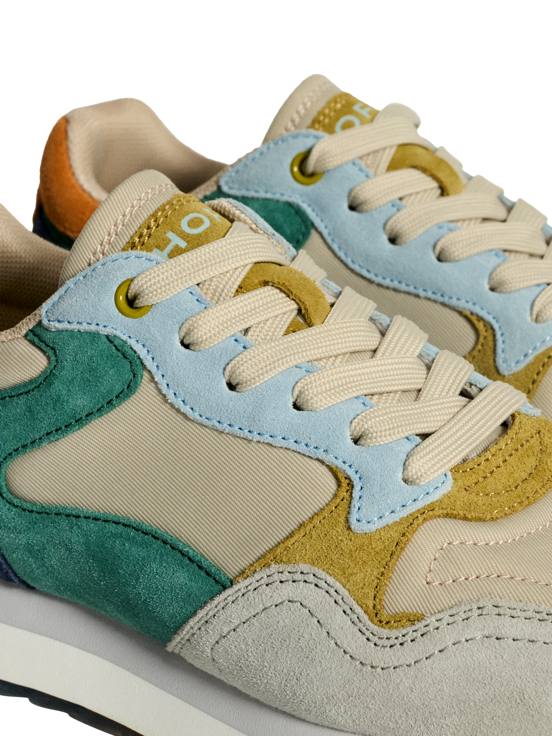 Product image 3 of 5, which shows HOFF Singapore Suede Blend Lace Up Trainers, Beige/Multi, 4