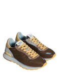 HOFF Track & Field Leather Blend Lace Up Trainers, Brown/Multi