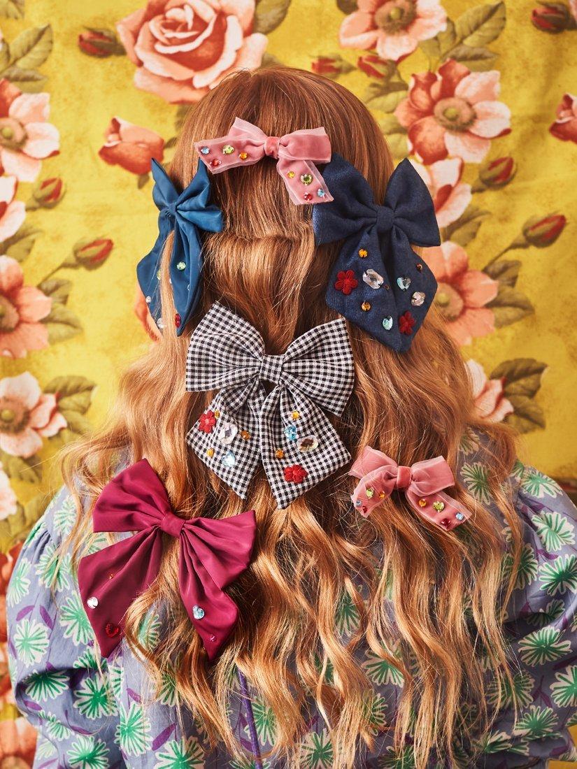 Product image 2 of 3, which shows Stych Kids' Gem Bow Hair Clip, Black, One Size