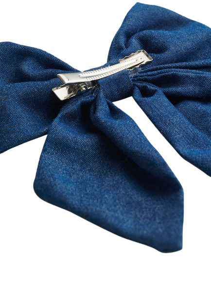 Stych Kids' Gem Bow Hair Clip, Navy - view 2, Navy