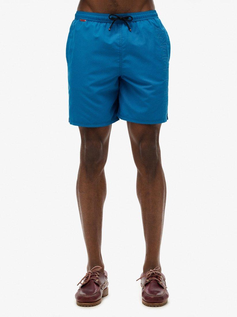 Product image 4 of 7, which shows Superdry Premium Embroidered 17" Swim Shorts, Twilight Blue, S
