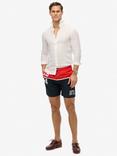Superdry Nautical Logo 17" Swim Shorts, Navy/Multi