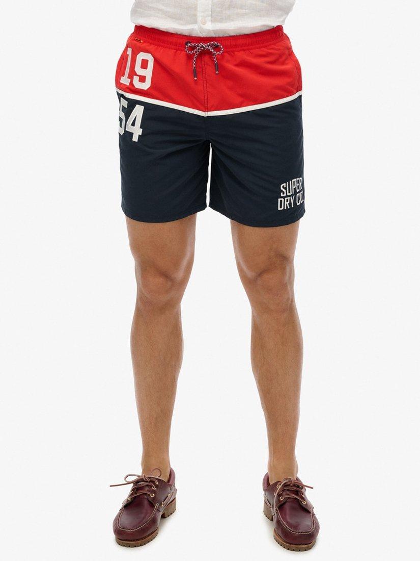 Product image 5 of 8, which shows Superdry Nautical Logo 17" Swim Shorts, Navy/Multi, S