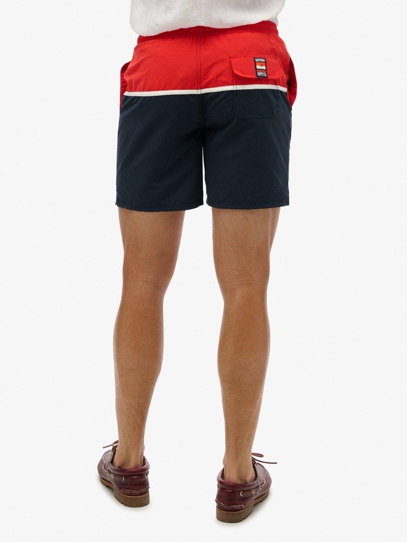 Product image 6 of 8, which shows Superdry Nautical Logo 17" Swim Shorts, Navy/Multi, S