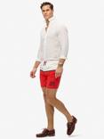 Superdry Nautical Logo 17" Swim Shorts, Tricolore Red