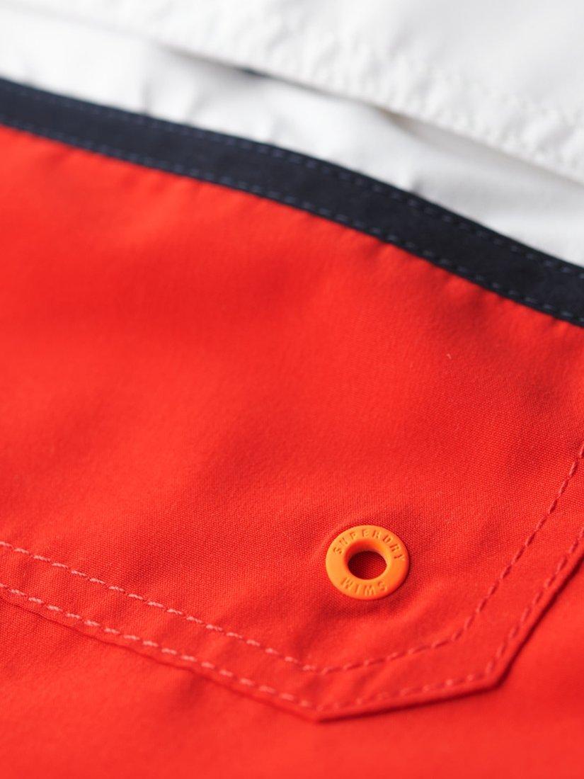 Product image 3 of 7, which shows Superdry Nautical Logo 17" Swim Shorts, Tricolore Red, S