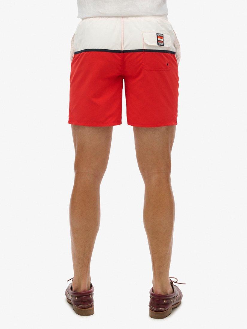 Product image 5 of 7, which shows Superdry Nautical Logo 17" Swim Shorts, Tricolore Red, S