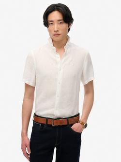 Superdry Embroidered Vacation Linen Shirt, Optic