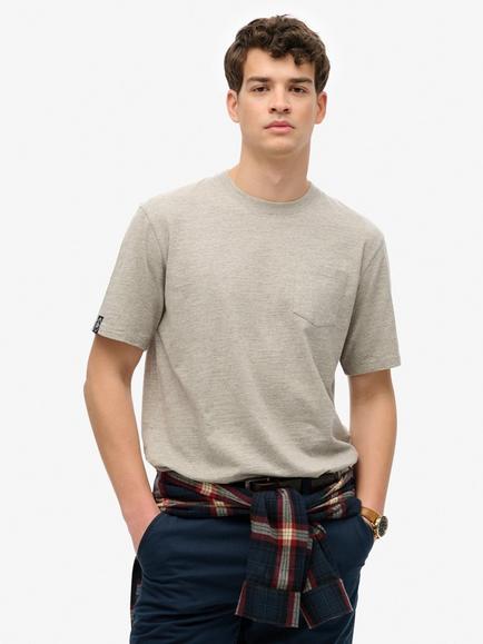 Superdry Vintage Biker Loose T-Shirt, Light Grey Marl