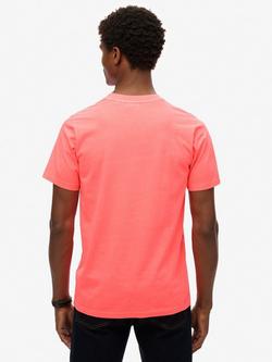 Superdry Vintage Logo Neon Relaxed T-Shirt, Hyper Fire Coral - view 2, Hyper Fire Coral
