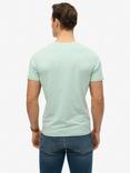Superdry Cotton Regular Fit Short Sleeve Logo T-Shirt, Harbour Grey Slub