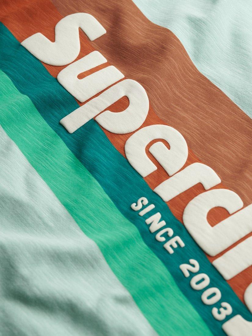 Product image 5 of 5, which shows Superdry Cotton Regular Fit Short Sleeve Logo T-Shirt, Harbour Grey Slub, S
