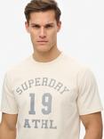 Superdry Vintage Athletic Essential Graphic Cotton T-Shirt, Off White