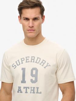 Superdry Vintage Athletic Essential Graphic Cotton T-Shirt, Off White - view 2, Off White