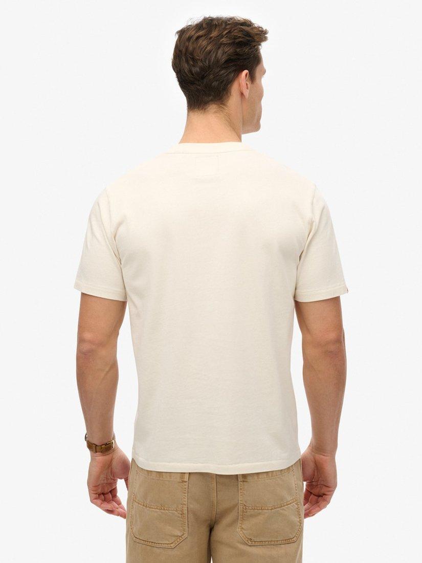 Product image 3 of 4, which shows Superdry Vintage Athletic Essential Graphic Cotton T-Shirt, Off White, S
