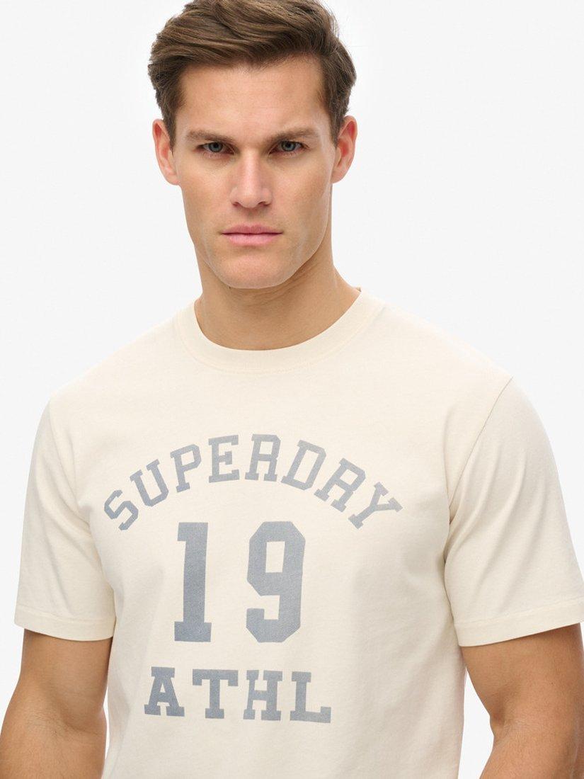 Product image 4 of 4, which shows Superdry Vintage Athletic Essential Graphic Cotton T-Shirt, Off White, S