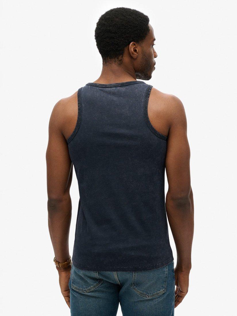 Product image 2 of 5, which shows Superdry Vintage Logo Cali Vest Top, Eclipse Navy, S
