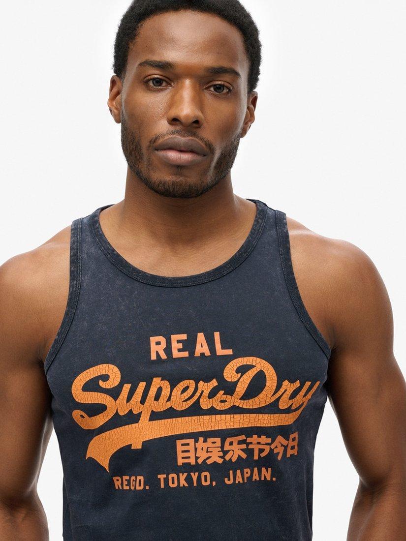 Product image 4 of 5, which shows Superdry Vintage Logo Cali Vest Top, Eclipse Navy, S
