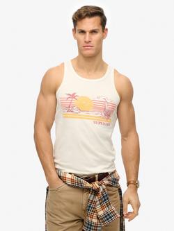 Superdry Outdoor Stripe Vest Top, Cream