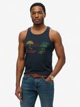 Superdry Outdoor Stripe Vest Top, Eclipse Navy