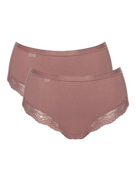 sloggi Romance Maxi Knickers, Pack of 2, Cacao, Cacao