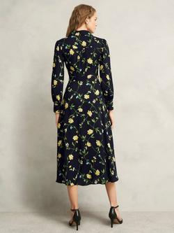 Hobbs Everly Floral Shirt Midi Dress, Navy/Multi - view 2, Navy/Multi