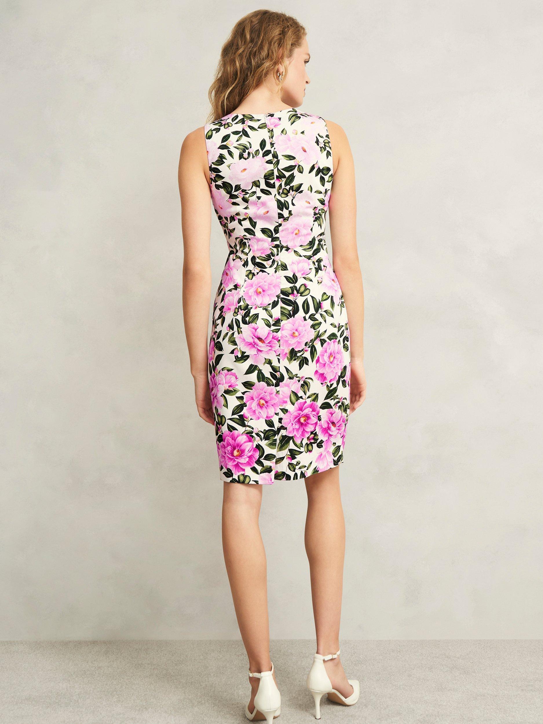 Product image 2 of 6, which shows Hobbs Fiona Floral Dress, Ivory/Multi, 8
