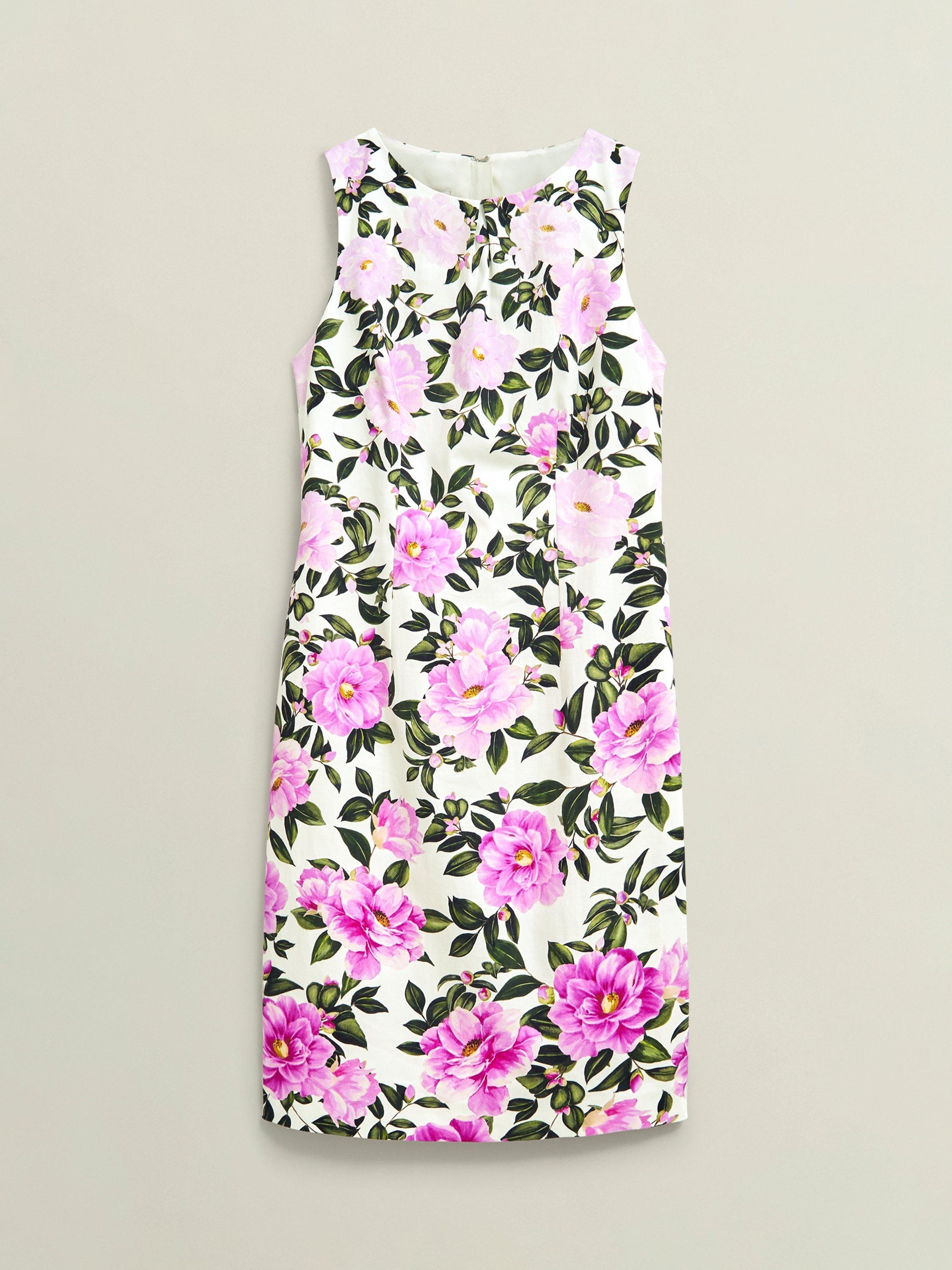 Product image 4 of 6, which shows Hobbs Fiona Floral Dress, Ivory/Multi, 8