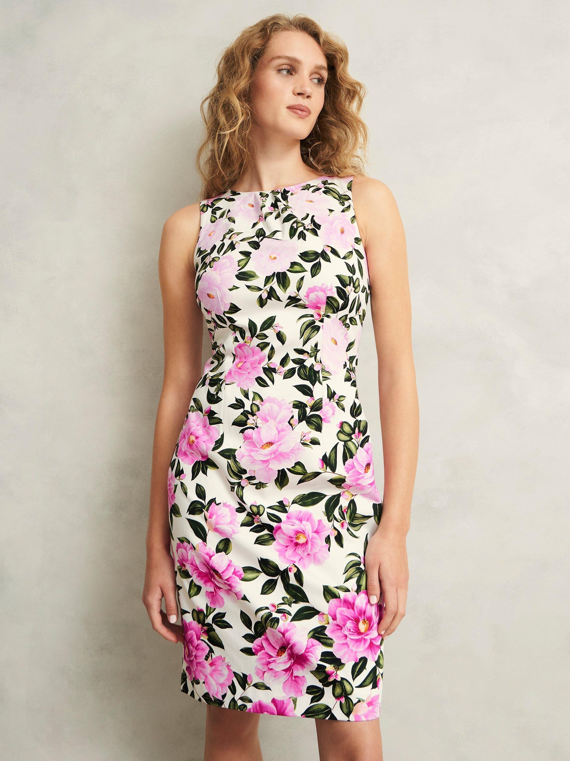 Product image 5 of 6, which shows Hobbs Fiona Floral Dress, Ivory/Multi, 8