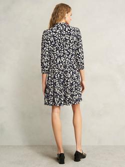 Hobbs Lacey Floral Dress, Navy/Cream - view 2, Navy/Cream