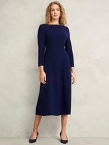 Hobbs Agatha Ponte Dress, Rich Navy Blue