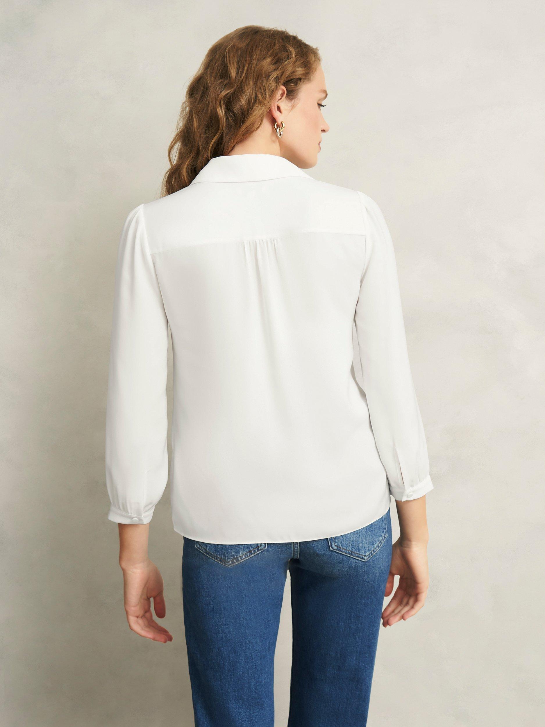 Product image 2 of 7, which shows Hobbs Madison Relaxed Shirt, Ivory, 8