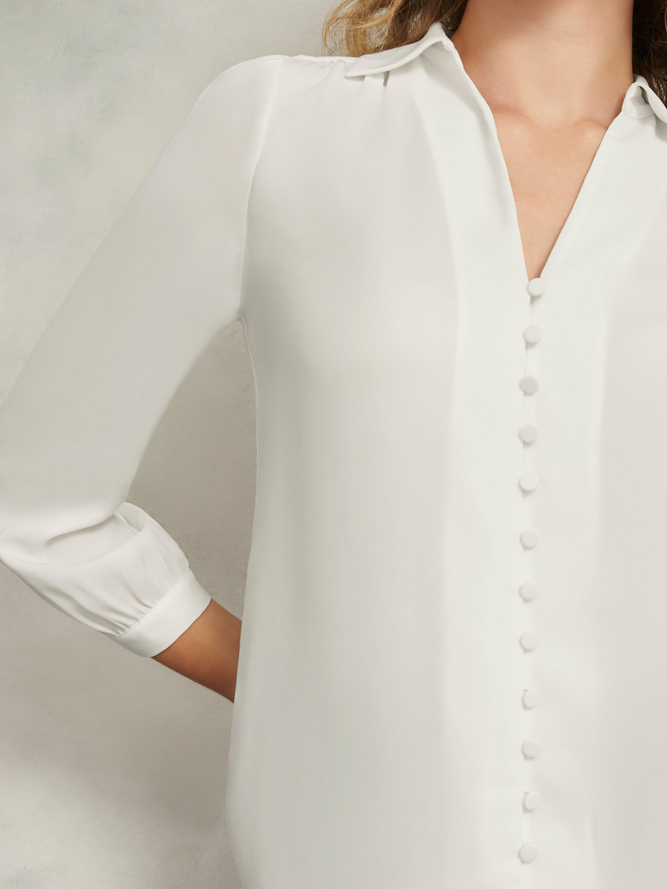 Product image 3 of 7, which shows Hobbs Madison Relaxed Shirt, Ivory, 8