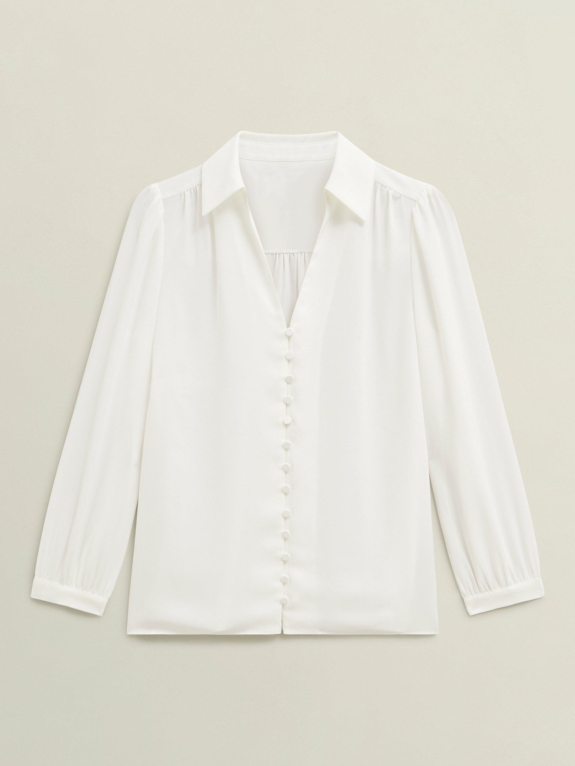 Product image 4 of 7, which shows Hobbs Madison Relaxed Shirt, Ivory, 8