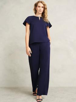 Hobbs Delora Satin Twill Trousers, Midnight