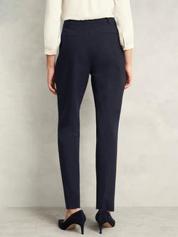 Hobbs Salisbury Pinstripe Wool Blend Trousers, Navy/Ivory - view 2, Navy/Ivory