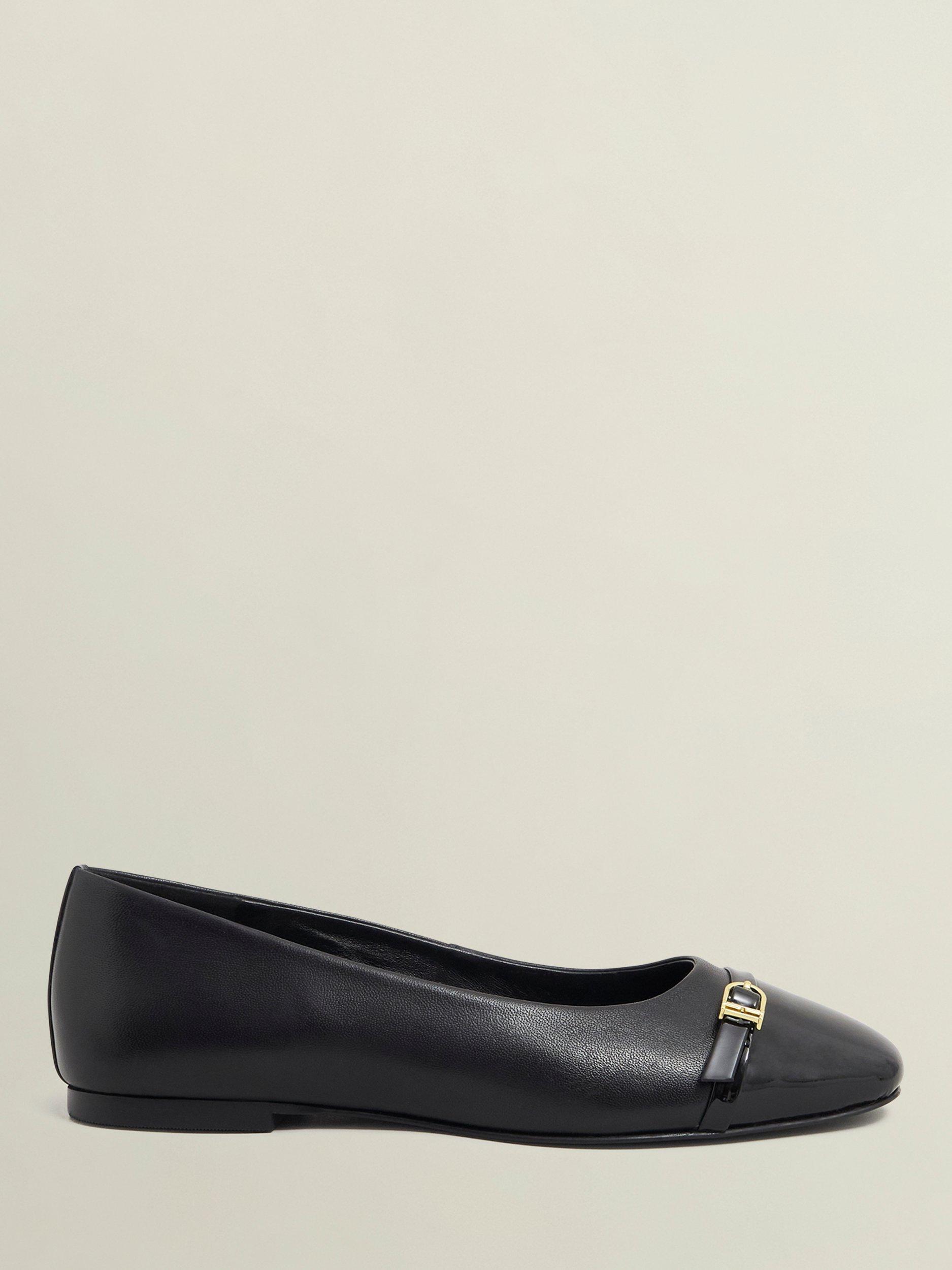 Product image 1 of 5, which shows Hobbs Kelly Leather Ballerina Pumps, Black, 3