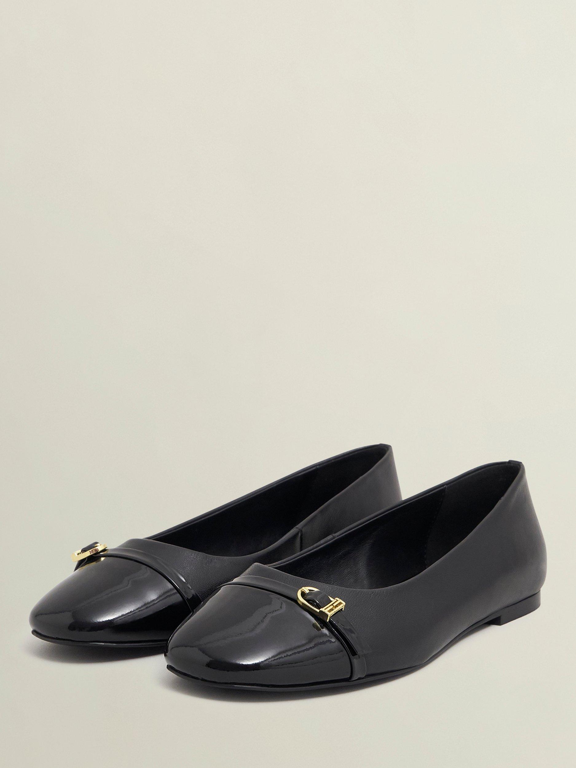 Product image 3 of 5, which shows Hobbs Kelly Leather Ballerina Pumps, Black, 3