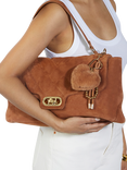 Dune Regency Suede Shoulder Bag, Chestnut