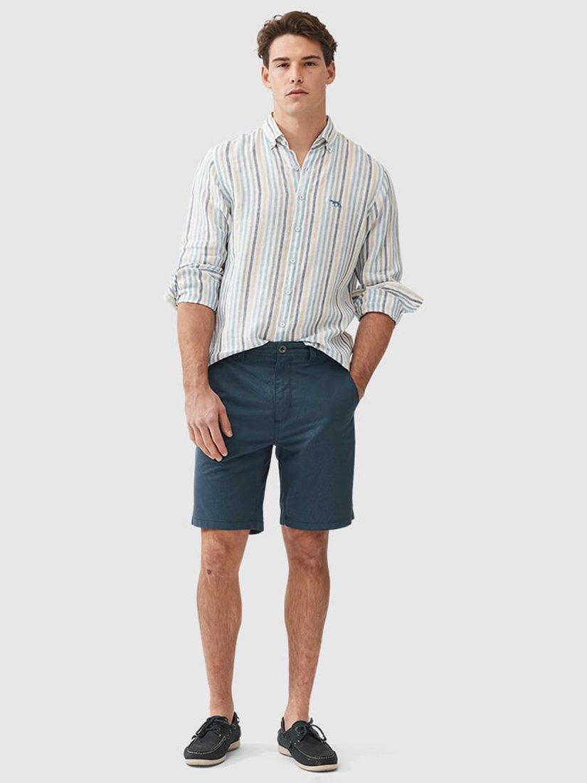 Product image 2 of 5, which shows Rodd & Gunn The Gunn Stretch Cotton 9" Bermuda Shorts, Bluestone, 28