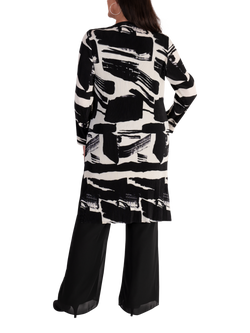chesca Plisse Brush Stroke Jacket, Black/Ivory - view 2, Black/Ivory