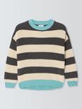 John Lewis Kids' Contrast Edge Stripe Jumper, Mono Stripe