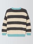 John Lewis Kids' Contrast Edge Stripe Jumper, Mono Stripe