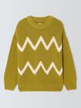 John Lewis Kids' Crew Neck Wiggle Jumper, Yellow