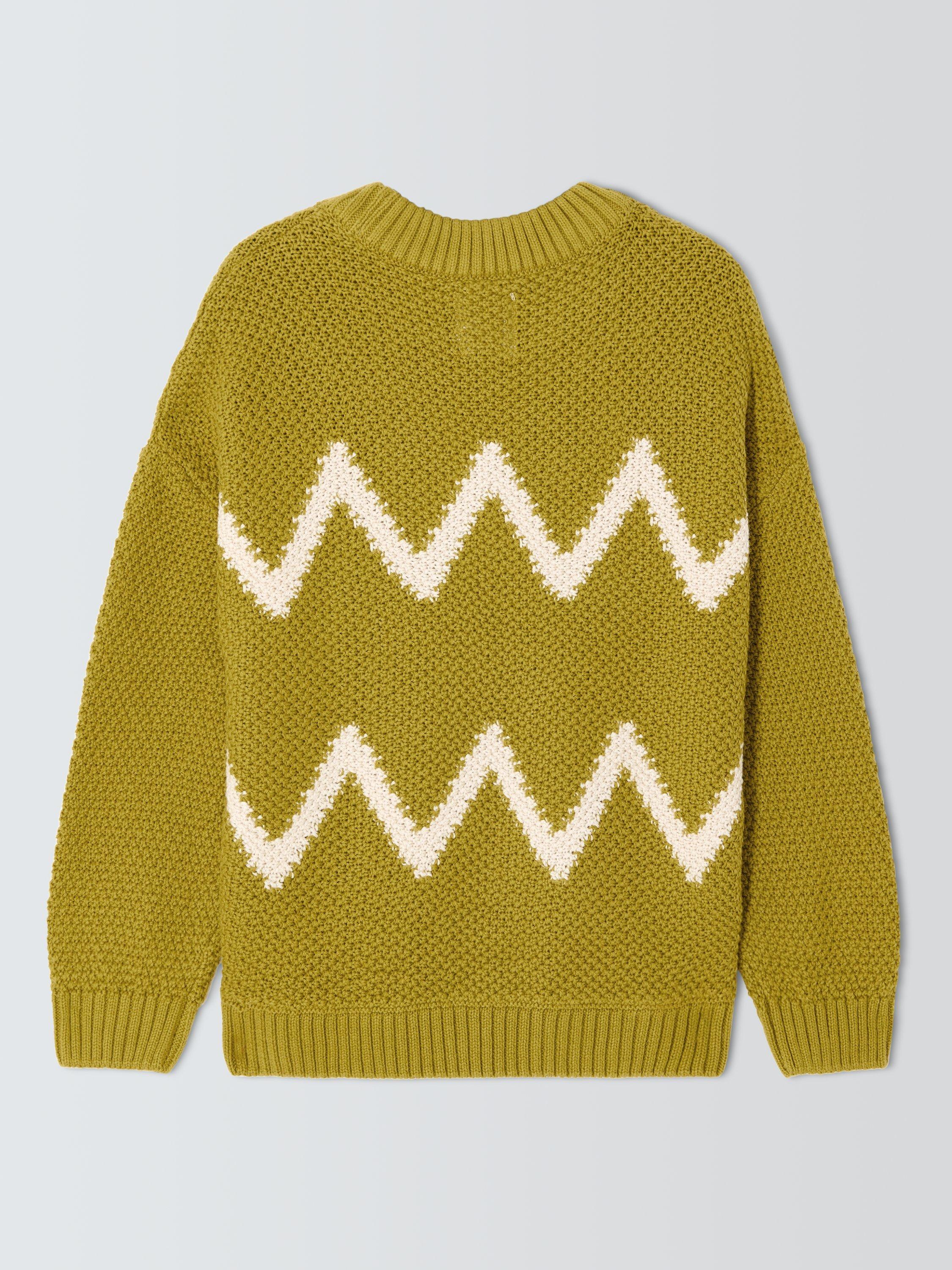 Product image 6 of 7, which shows John Lewis Kids' Crew Neck Wiggle Jumper, Yellow, 3 years