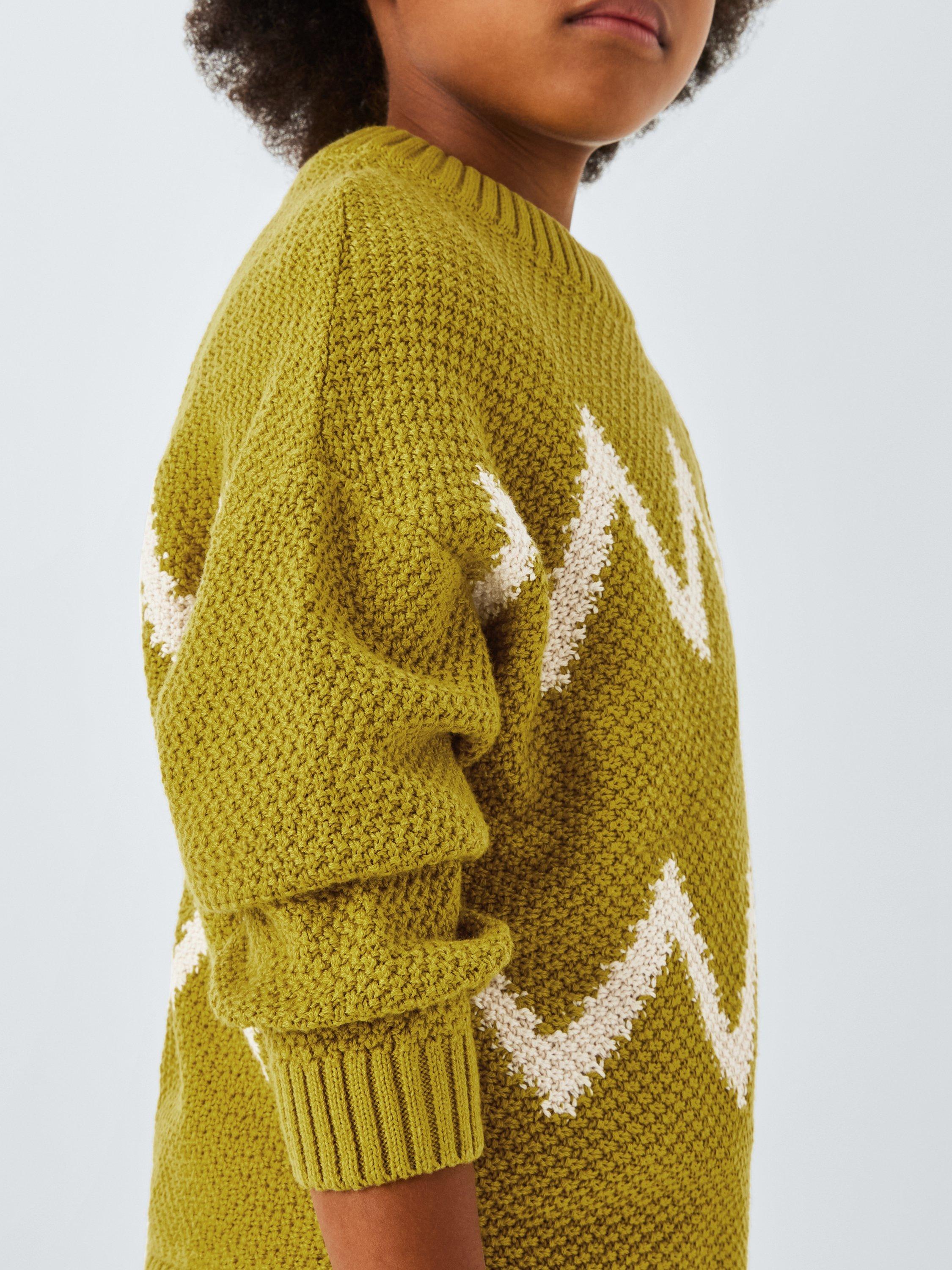 Product image 5 of 7, which shows John Lewis Kids' Crew Neck Wiggle Jumper, Yellow, 3 years
