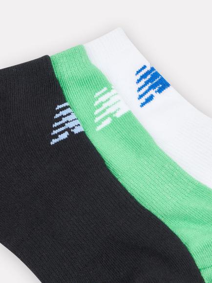 New Balance Kids' Trainer Socks, Pack of 3, Green Apple/Multi - view 2, Green Apple/Multi