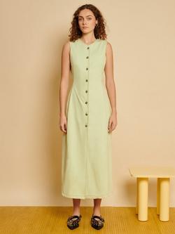 GHOSPELL Tilda Structured Midi Dress, Green - view 2, Green